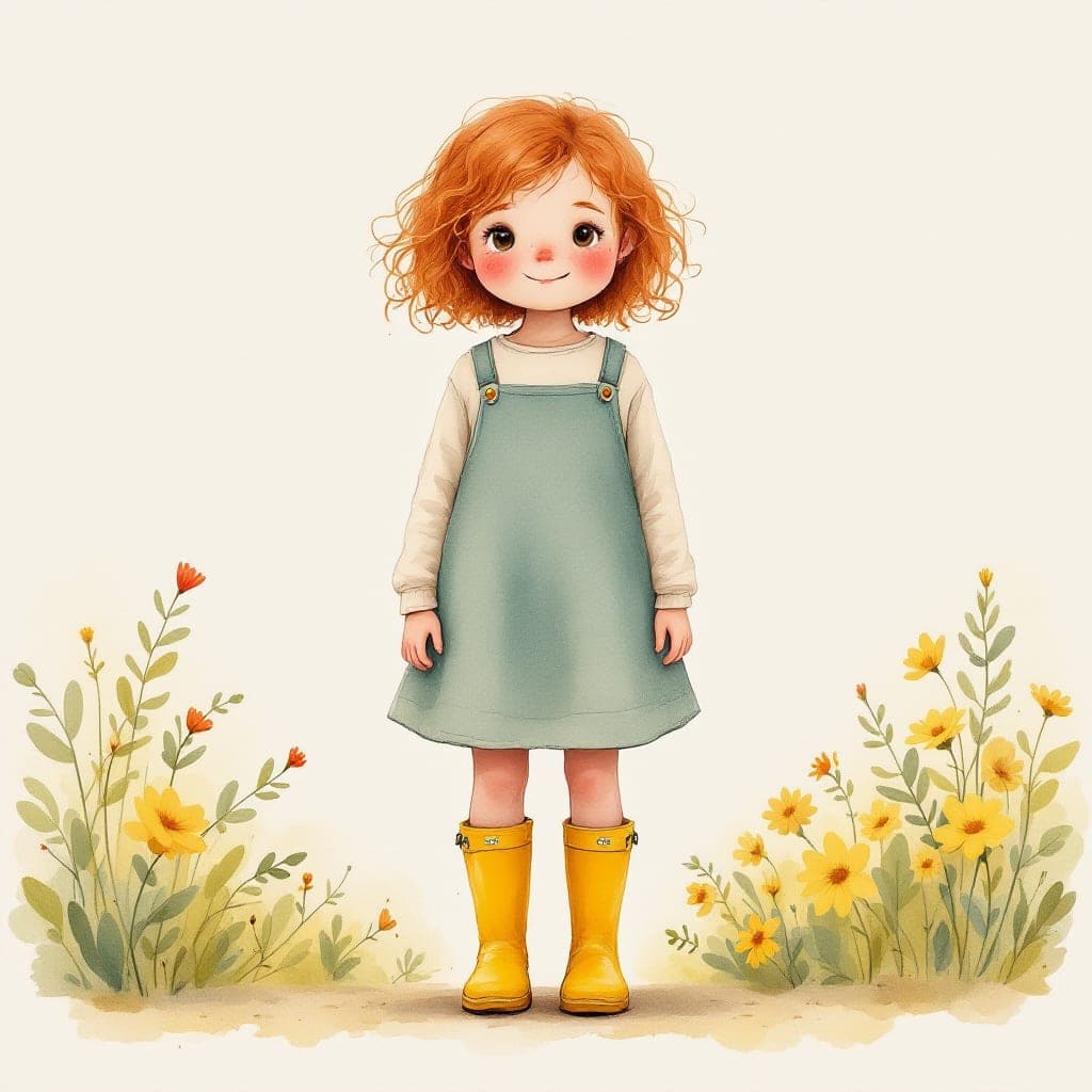 Emma’s character, drawn once and used on every page